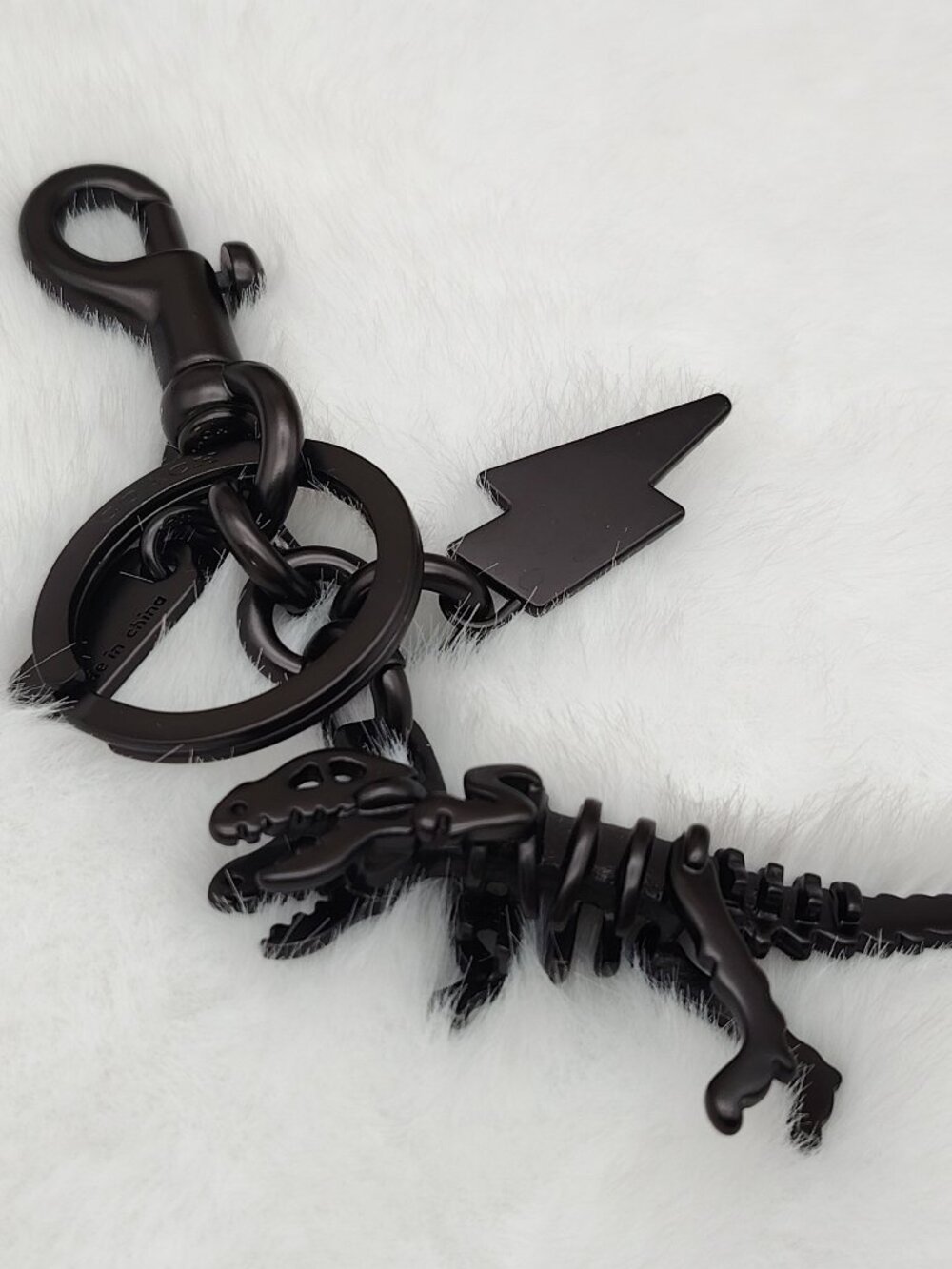 Coach Black Rexy Skeleton Bag Charm Keychain Coach Bag Accessories - Picture 3 of 9